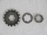1969 Yamaha 100 L5-T Trailmaster 16-T Drive Sprocket/washer/nut: #234-17461-60. Fixed Price $25.00.
