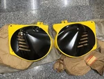Suzuki PE175 RM100 RM125 L/r Frame Side Cover Yellow Nos 47111&47211-41301-019. Fixed Price $399.99.