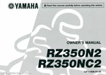 1985 Yamaha RZ350NC Motorcycle Owners Manual. Fixed Price $28.55.