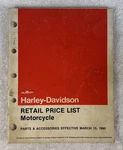 Amf Harley Davidson 1980 Retail Price List Parts & Accessories 99420-80A. Fixed Price $22.56.
