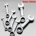 6-19MM Short Handle Ratchet Wrench 72 Teeth Dual Use Spanner Tool. Fixed Price $14.18.
