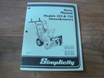 Simplicity Parts Manual 555 755 Snowthrowers TP-1097-04 Pwi. Fixed Price $10.00.