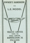 Velocette Motorcycle Owners Handbook For L.e. Model Antique Reproduction. Fixed Price $23.00.