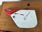89 Honda CR-125,250,500R Left Side Panel, 83620-KS6-701ZA. Fixed Price $49.00.