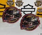Genuine Harley Touring Fuel Gas Tank Set Emblems Badges Aluminum Oem. Fixed Price $149.95.