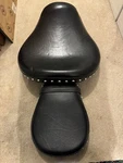 Yamaha Front Seat And Passenger Pillion Black Leather Oem #4WM-0097.11 Studded. Fixed Price $240.00.