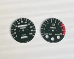 1974 To 1976 Yamaha DT125 Enduro Tachometer And Speedometer Face Plates. Fixed Price $75.00.