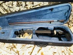 Cecilio Silent Electric Solid Wood Violin With Ebony Fittings, Cut Out - Black. Fixed Price $80.00.