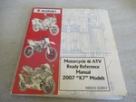 Suzuki "K7" Models Motorcycle & Atv Ready Reference Manual P/n 99923-32007. Fixed Price $9.50.