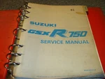 1986 Suzuki GSX-R750 Motorcycle Shop Service Repair Manual 99500-37030-03E Xz. Fixed Price $137.93.