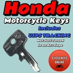 Honda Motorcycle Keys Cut By Replacement Spare Codes T9346-T9997. Fixed Price $12.99.