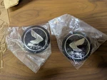 Honda K0 CB450D New Nos Acrylic Emblems 87121-283-010, 87122-283-010. Fixed Price $325.00.