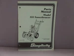 Simplicity Parts Manual Model 555 Snowthrower 5HP TP-1097. Fixed Price $19.99.