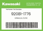 Kawasaki Genuine Spring,oil Filter 92081-1776. Fixed Price $7.64.