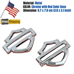 Fit For Harley Davidson Cvo 08-23 Metal Chrome Red Tank Emblems Badge Pair. Fixed Price $61.50.