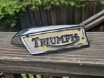 Original Triumph Fuel Gas Tank Badge Emblem 82 9701 Left. Fixed Price $34.99.