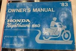 1983 Honda CB550 Nighthawk H386-2) Owners Manual Booklet. Fixed Price $37.99.