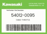 Kawasaki Genuine Cable-throttle 54012-0095. Fixed Price $21.53.