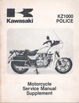 Kawasaki 1985 KZ1000 Police Motorcycle Service Supplement 99963-0060-01 MN2356. Fixed Price $12.95.