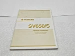 2003 Suzuki SV650S Owner's Manual 99011-17G50-03A Pub 2002 -rd. Fixed Price $19.59.