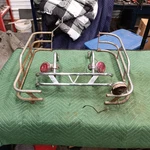 Stock Harley Panhead Shovelhead Buco Saddlebag Guard Rails. Fixed Price $349.00.