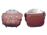 Brown Leather Replica Saddlebag Set For Harley-davidson. Fixed Price $617.99.