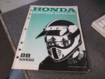 Honda Factory Service Repair Shop Manual 1988 NX650 61MN900. Fixed Price $32.49.