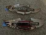 Vintage Harley Davidson Wing Tank Emblems. Fixed Price $175.00.