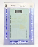 Microscale Ho MC-4358 Steam Locomotive Data & Number Boards Gothic Decal. Fixed Price $8.49.