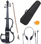 Cecilio Silent Electric Solid Wood Violin W/ Ebony Fittings, Cut Out - Black. Fixed Price $69.99.