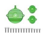 Kawasaki Tb Parts Billet Head Covers Green W/ti Hardware - F. Fixed Price $114.99.