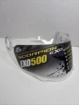 Scorpion Exo Ever Clear Visor Fits 1000/500/490 Take Off Face Shield. Fixed Price $34.95.