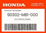 Honda Genuine Nut, Special (6MM) 90302-MB1-000. Fixed Price $8.30.