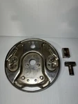 1958-62 Harley Rear Brake Backing Plate Panhead Juice Chrome. Fixed Price $80.00.