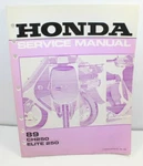 Genuine 1989 Honda CH250 Elite Service Manual Owners Repair Book 61KAB00. Fixed Price $19.95.