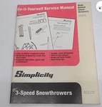 Simplicity 3 Speed Snowthrowers Service Shop Manual 1678586 Oem. Fixed Price $8.99.
