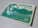 Honda Factory Owners Manual 1998 XR70R 31GCF610 00X31-GCF-6100. Fixed Price $22.95.