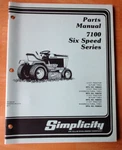 Simplicity 7100 Six Speed Series Parts Manual TP-844-03 Dated 1982. Fixed Price $9.99.
