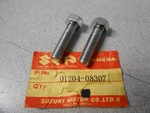 Nos Suzuki Oem Bolt 72-75 TM250 71-75 TM400 69-72 TS250 01204-08307 QTY2. Fixed Price $9.99.