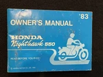 1983 Honda CB550 Nighthawk Owners Manual Booklet. Fixed Price $14.95.