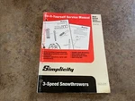 Genuine Simplicity 1678586 Walk-behind Snow Thrower Manual. Fixed Price $15.00.