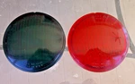 Two 1/2 & Lamp C0 Fog Lights Lens Red 7 Green #5632 Los Angeles. Fixed Price $15.00.