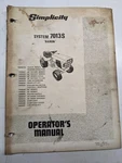 Simplicity Operator Owners Manual Service Baron Riding Tractor Model 7013S. Fixed Price $37.79.