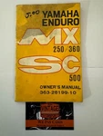 1973 Yamaha SC500 MX250 MX360 Owners Manual Original Part # 363-28199-10 Used. Fixed Price $29.95.