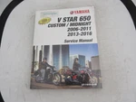 06-11/13-16 Yamaha Vstar Service Manual Genuine Oem/ Part# LIT-11616-CU-66. Fixed Price $54.88.