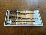 Suzuki 1991 RM250 Front Fork / Safety Warning Decal Sticker Vintage Moto. Fixed Price $18.53.