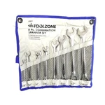 Combination Spanner Set 8PC Whitworth Chrome Vanadium Polished - Toolzone. Fixed Price $48.48.