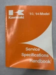 1993-1994 Kawasaki Service Specifications Handbook 99926-1024-01. Fixed Price $10.00.