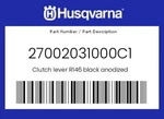 Husqvarna Genuine Clutch Lever R146 Black Anodized - 27002031000C1. Fixed Price $87.19.