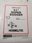 Homelite Illustrated Parts Manual List Mower Super Bagger HMB21P4C 99419-3. Fixed Price $15.74.